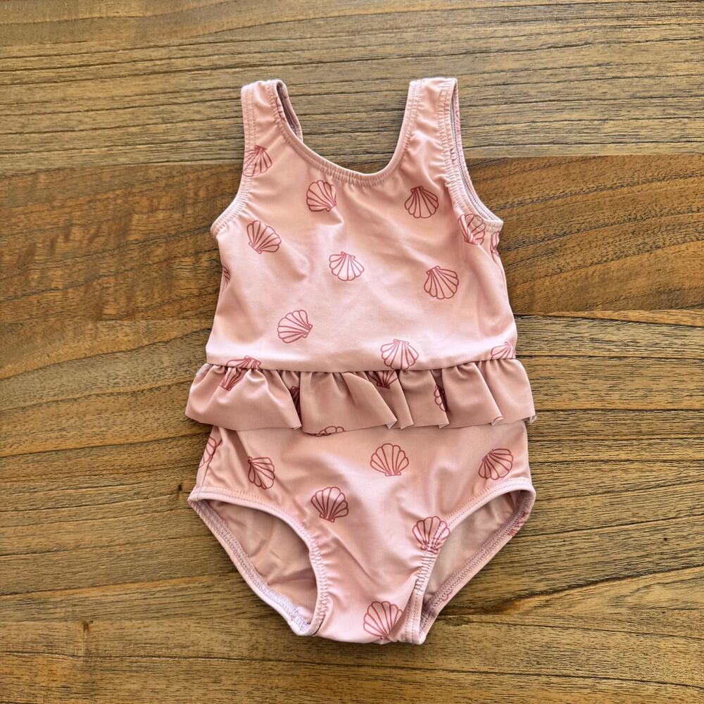 Rylee + Cru Seashell Skirted Swim One-Piece - Size 12-18m - Picture 1 of 4